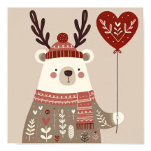 Poster “Ours tenant un ballon“