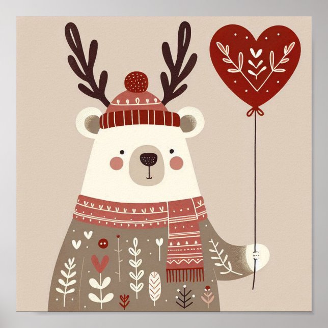 Poster “Ours tenant un ballon“ (Frente)