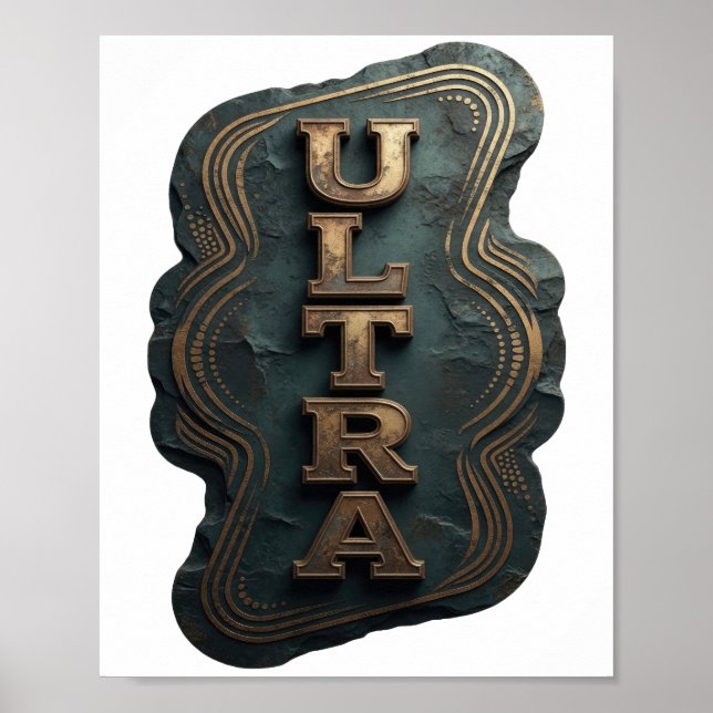 Poster Ousado Design ULTRA Ousado Dourado (Frente)