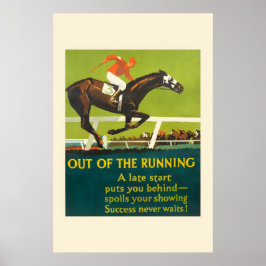 Poster Out of the Running 1920s Mather Business Horse