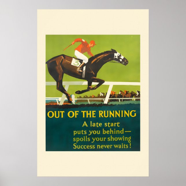 Poster Out of the Running 1920s Mather Business Horse (Frente)