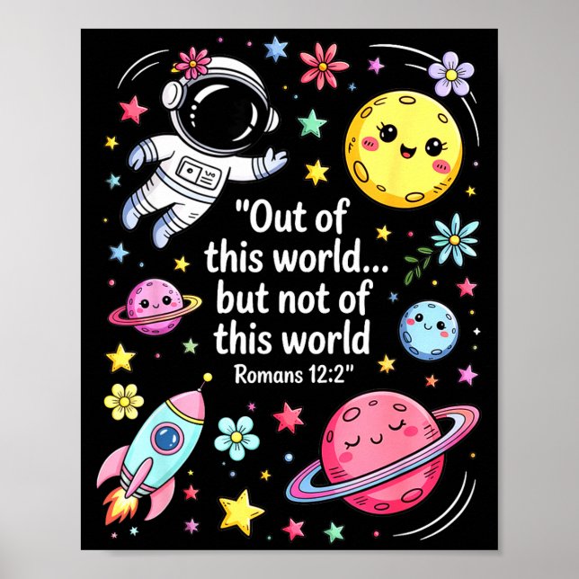 Poster Out Of This World Spaceship Planet Galaxy Christia (Frente)