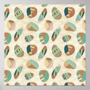 Poster Outdoor Geo Step    Teal Pattern