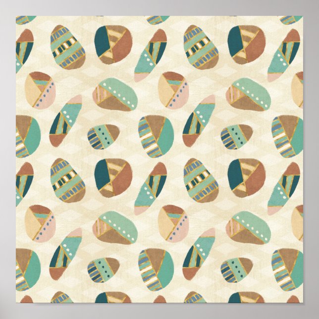 Poster Outdoor Geo Step  | Teal Pattern (Frente)