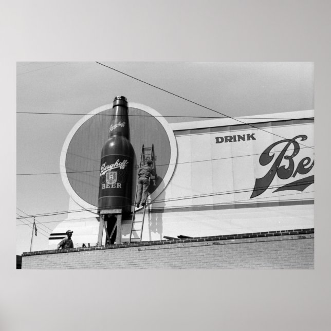 Poster Outdoor publicitário com cerveja, 1940 (Frente)
