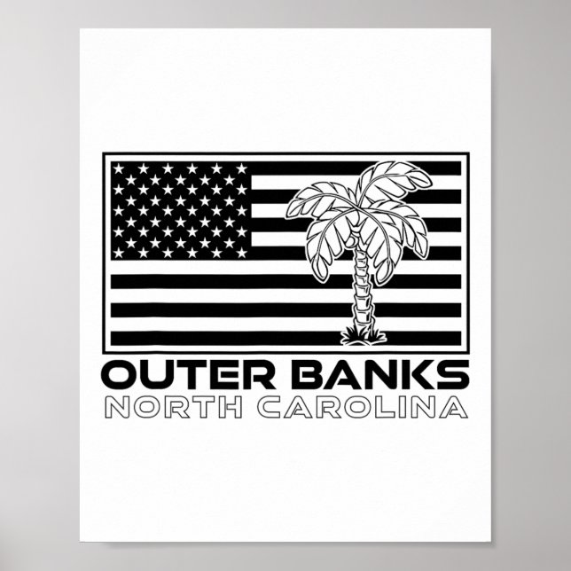 Poster Outer Banks Nc Beach Vacing North Carolina Obx U (Frente)
