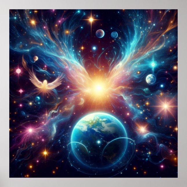 Poster Outer Space on a  Vividly Detailed 24x24 Wall (Frente)