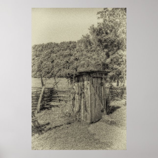 Pôster Outhouse da Montanha enfumaçado (Frente)