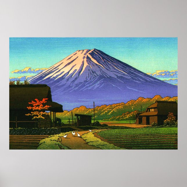 Poster Outono em Funatsu Mt Fuji Kawase Hasui 1953 (Frente)
