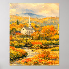 Poster Outono em Stowe Vermont