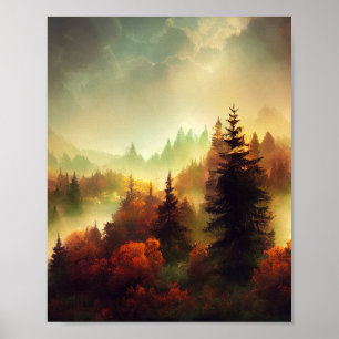 Poster Outono na Paisagem das Montanhas