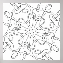 Poster Outono Pacífico: Maçãs Abstratas para Colorir