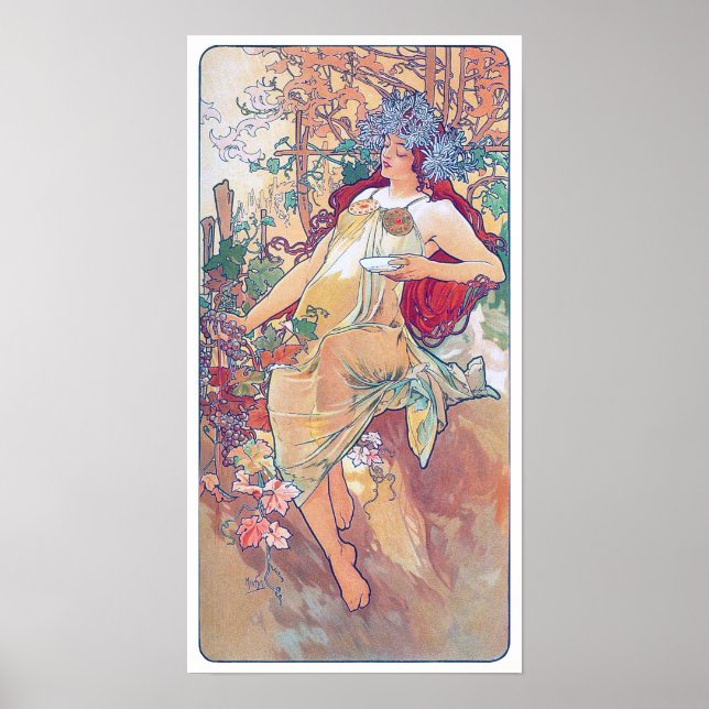 Poster Outono (Quatro Estações), Alphonse Mucha (Frente)