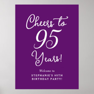 Poster Outono Roxo Parabéns pelos 95 Anos de Aniversário 