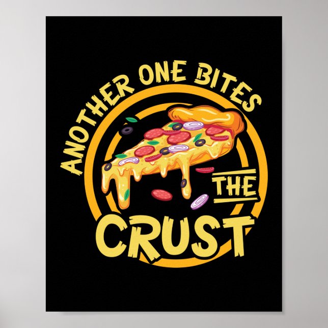 Poster Outra Morde A Pizza Engraçada Da Crosta (Frente)