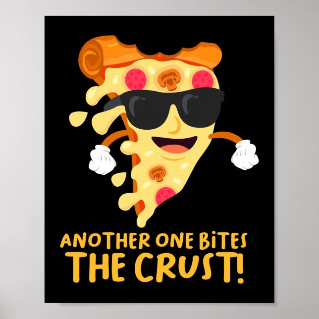 Poster Outra Morde A Pizza Engraçada Da Crosta (Frente)