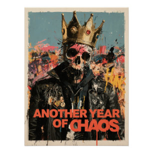 Pôster "Outro Ano de Caos" Design do Rei Caveira Punk