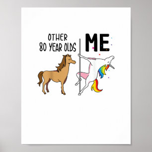 Poster Outro presente de aniversário de 80 anos do Unicór