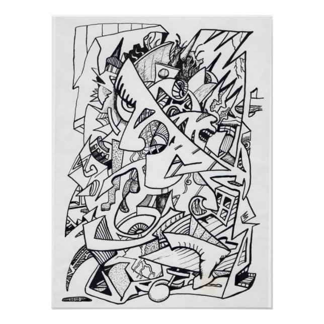 Pôster Outros planetas aqui, desenho de tinta Poster bril (Frente)