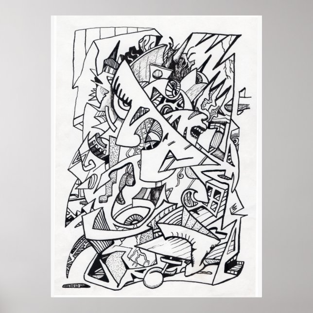 Poster Outros planos aqui, desenho a tinta (Frente)