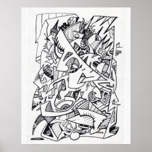 Poster Outros Planos daqui, desenho a tinta