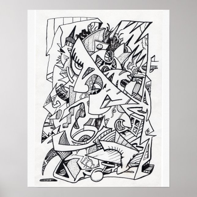 Poster Outros Planos daqui, desenho a tinta (Frente)