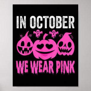 Poster Outubro Vestimos Consciência do Cancer da Mama Ros
