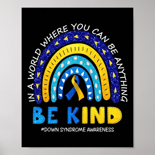 Poster Outubro Vestimos Síndrome de Abaixo Azul E Amarelo (Frente)