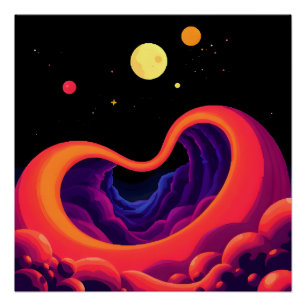 Pôster Ouvido Cósmico, Ilustração de Paisagem de Amor Son