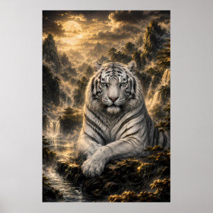 Poster Ouvindo a Cachoeira   Fantasia do Tigre Branco A