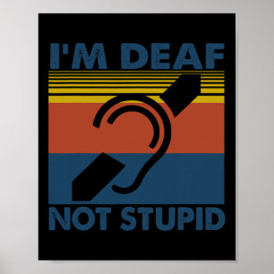 Poster Ouvindo Idioma de Sinal de Asl Imparado Eu sou Sur