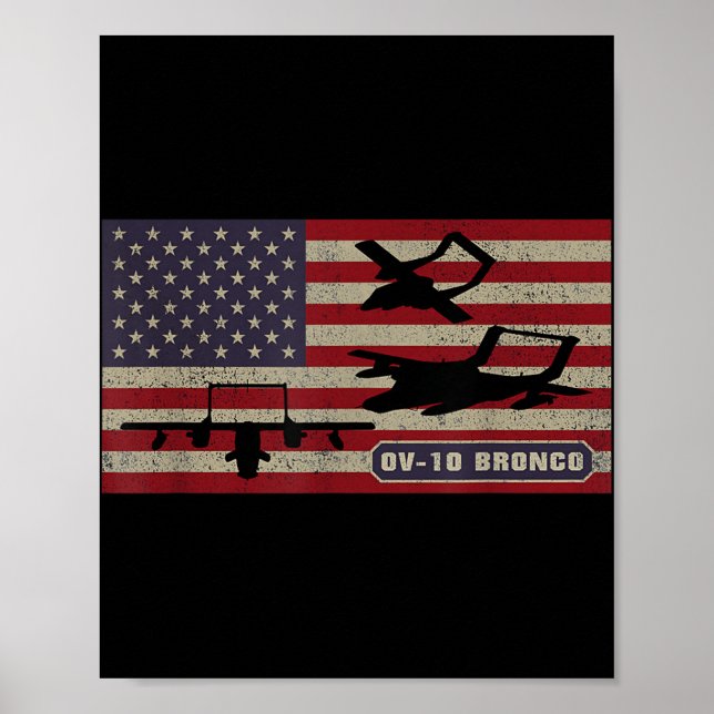 Poster Ov-10 Aeronave De Observação Bronco Bandeira Ameri (Frente)