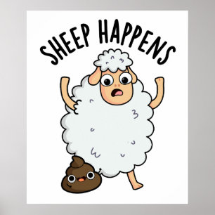 Poster Ovelha Acontece Piada de Cocô Engraçada