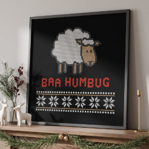 Poster Ovelha de Natal Baa Humbug