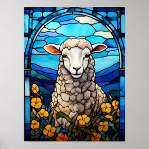 Poster Ovelha de Vidro Colorido em uma Primavera de Amare