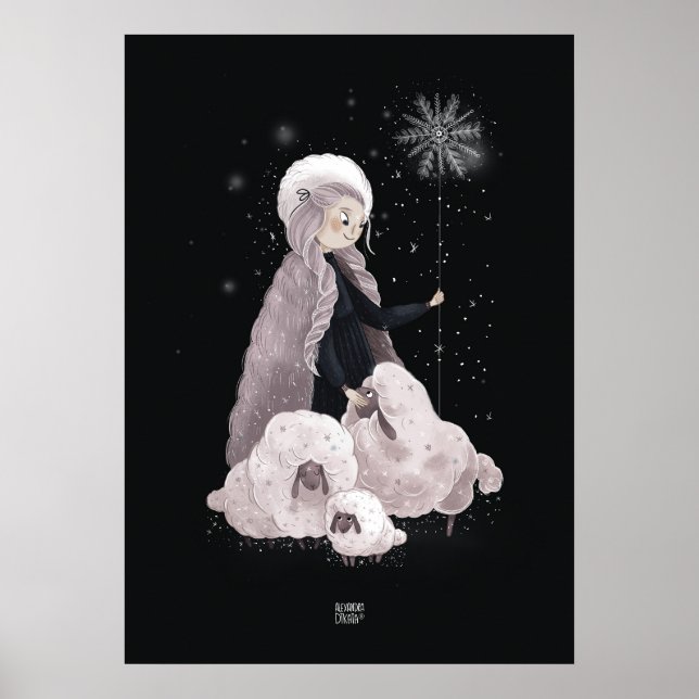 Poster OVELHA SNOWFLAKE de Alexandra Dikaia (Frente)