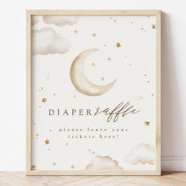 Poster Over the Moon Diaper Raffle Sign
