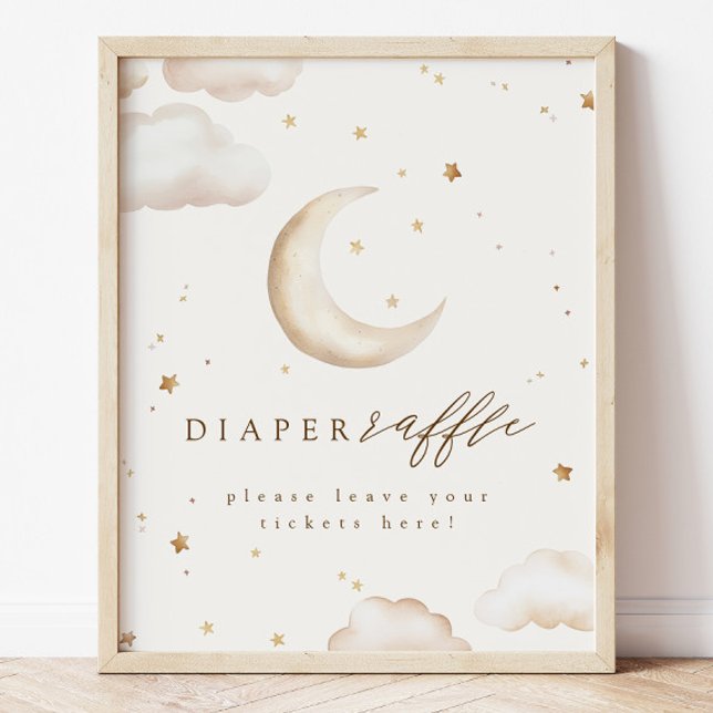 Poster Over the Moon Diaper Raffle Sign (Criador carregado)