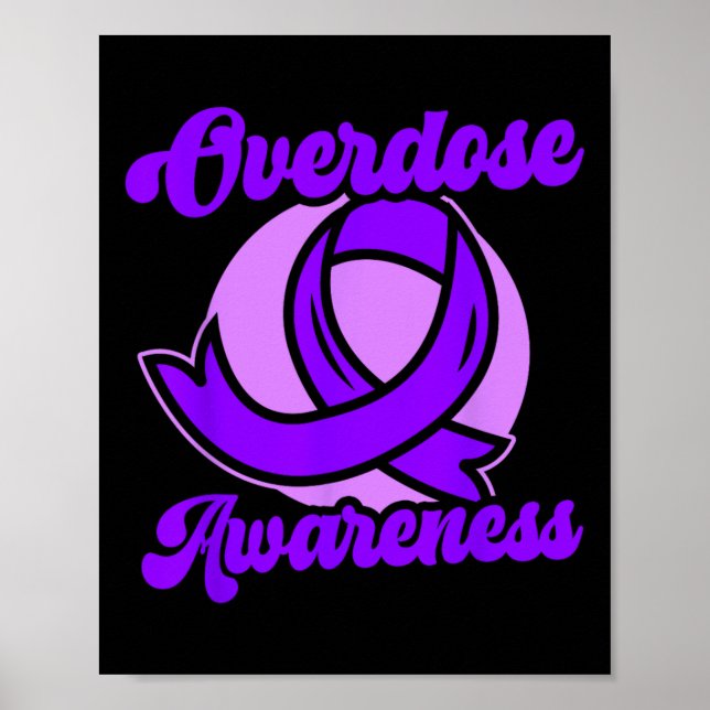 Poster Overdose Awareness Purple Ribbon Drug Addiction 93 (Frente)