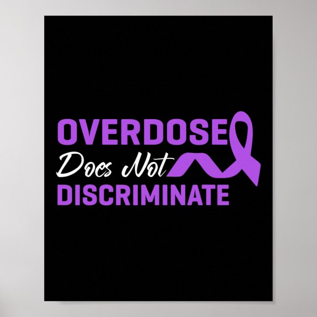 Poster Overdose Não Discrimina Conscientização Roxa Ri (Frente)