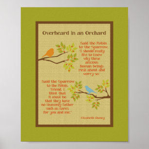 Pôster "Overheard in an Orchard" (Robin & Sparrow) Print