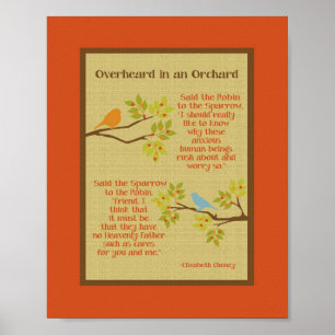 Pôster "Overheard in an Orchard" (Robin & Sparrow) Print