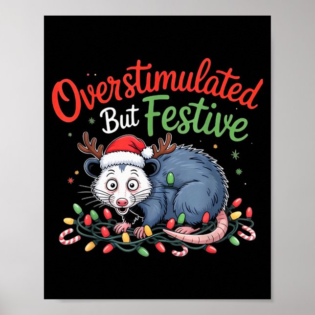 Poster Overstimulated But Festive Funny Christmas Ossum U (Frente)