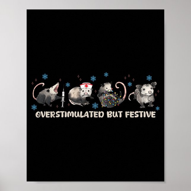 Poster Overstimulated But Festive Funny Ssum Nurse Christ (Frente)