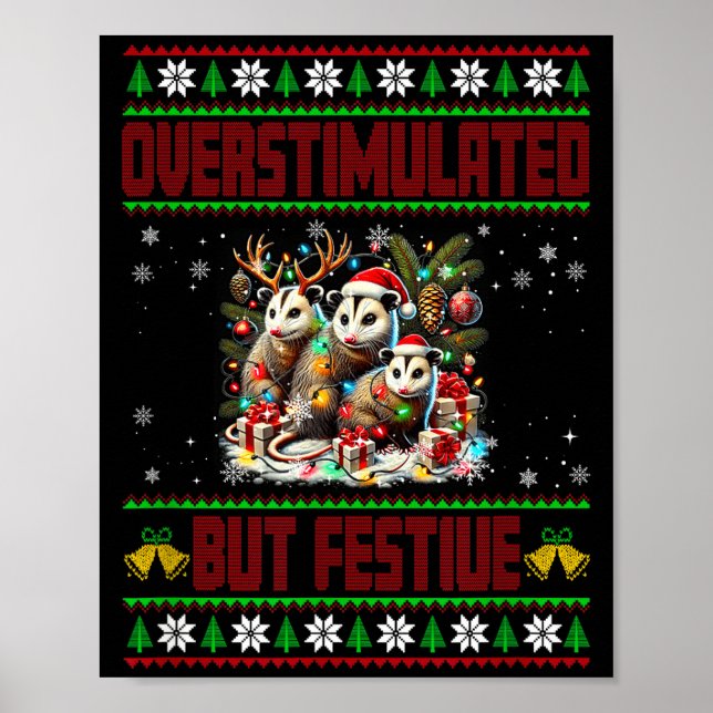 Poster Overstimulated But Festive Ssum Christmas Ugly Xma (Frente)