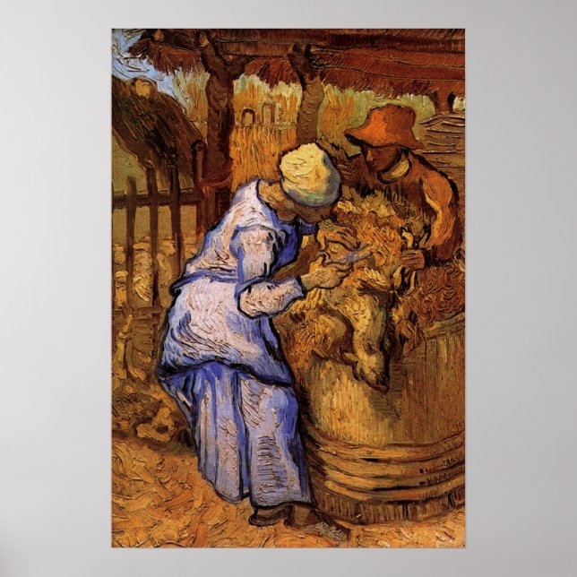 Poster Ovinos (após Millet), de Vincent van Gogh (Frente)