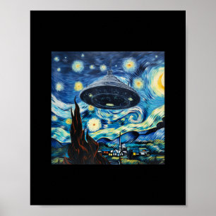 Poster OVNI Engraçado A Ver Alienígena Noturna Estrelada