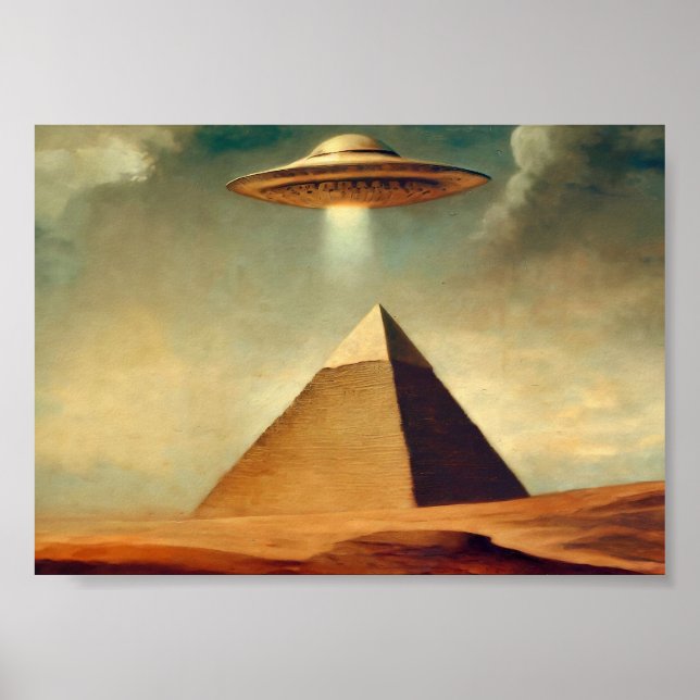 Poster OVNI sobre a Pirâmide da Pintura de Giza (Frente)