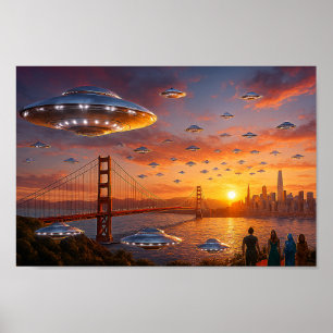 Poster OVNIs Alienígenas Ficção Científica Fantasia São F