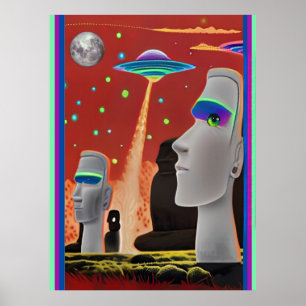 Poster Óvnis Movem o Moai